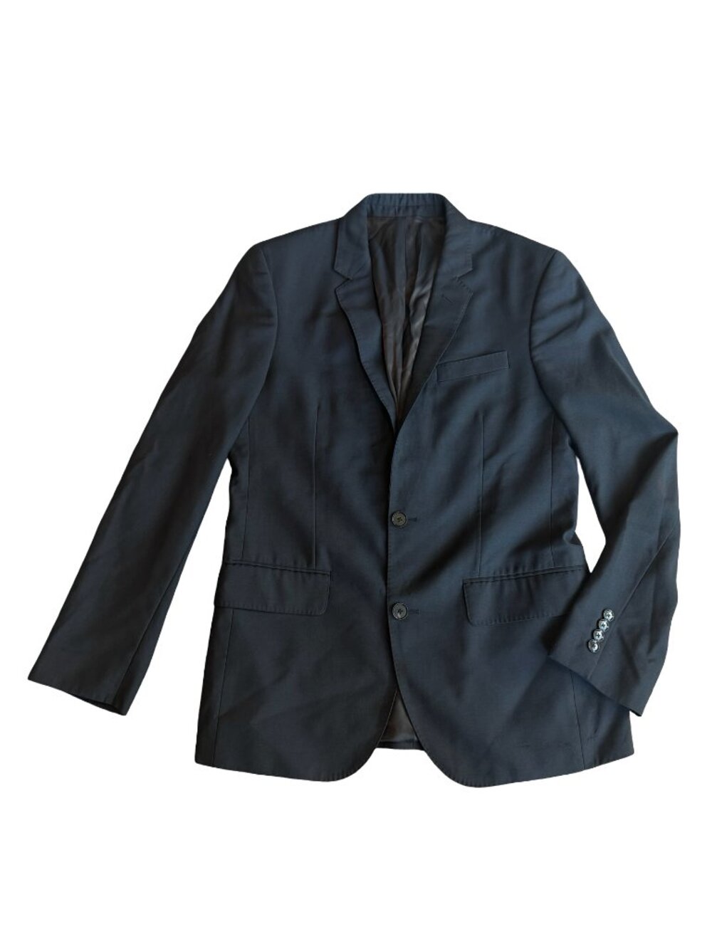 The Blk Tux Tollegno 1900 Black Blazer Jacket Sport Coat Merino Wool Size 38R